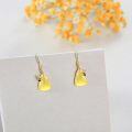 wholesale 14K Gold Yellow Triangle Honeycomb Bee Drop Dangle Earrings - Valentines Day Gifts for Her-0-2