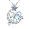 wholesale 925 Sterling Silver Crescent Moon Necklace-0-0