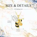 wholesale Gold Plated Sterling Silver & Citrine Bee Pendant Necklace - 925 Silver, 4.5mm Gem, 18+2 Chain, Lobster Clasp, Hypoallergenic Gift for Women-0-4