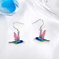 wholesale 925 Sterling Silver Enamel Hummingbird Dangle Earrings Gift for Her-0-2