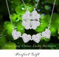wholesale  Metal Stone Clover Birthstone Necklace Magnetic Four Leaf Heart Pendant Foldable Shamrock Conversion Gift for Women -0-5