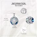 wholesale 925 Sterling Silver Blue Crystal Tree of Life Pendant Necklace with Chai Yin Yang Witch's Knot Charm-0-3