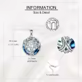 wholesale 925 Sterling Silver Blue Crystal Tree of Life Pendant Necklace with Chai Yin Yang Witch's Knot Charm-0-3
