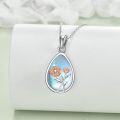 wholesale  Sterling Silver Moonstone September Birth Flower Peonies Necklace - True Romance, Prosperity, Compassion Gift for Women-0-1