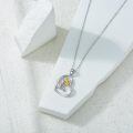 wholesale 925 Sterling Silver Necklace With Heart Shaped Pendant And Elephant Design-0-2