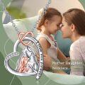wholesale 925 Sterling Silver Mother and Daughter Love Forever Heart Pendant Necklace s for Women-0-3