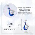 wholesale 925 Sterling Silver Blue Crystal Mermaid Necklace Ocean  for Women Girls-0-4