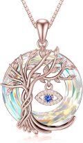 wholesale TOUPOP Evil Eye Necklace 925 Sterling Silver Tree Of Life Circle Crystal Pendant Necklace Protection Jewelry Amulet Christmas Gifts For Women Her -0-0