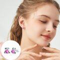 wholesale 925 Sterling Silver Hypoallergenic Pink Heart Cow Stud Earrings - Cute Animal  for Women-0-4