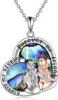 wholesale TOUPOP Sister Gifts From Sisters 2/3 Sisters Necklace Always My Sister Forever My Friend Necklace 925 Sterling Silver Heart Pendant Jewelry Gifts For Women Birthday Graduation Gift From Brother -0-0