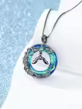 TOUPOP Sterling Silver Crystal Tree Of Life Bat Necklace For Women Gifts-0-1