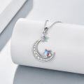 wholesale 925 Sterling Silver Moonstone Moon Star Necklace Sun, Moon & You Gift for Love & Health-0-1