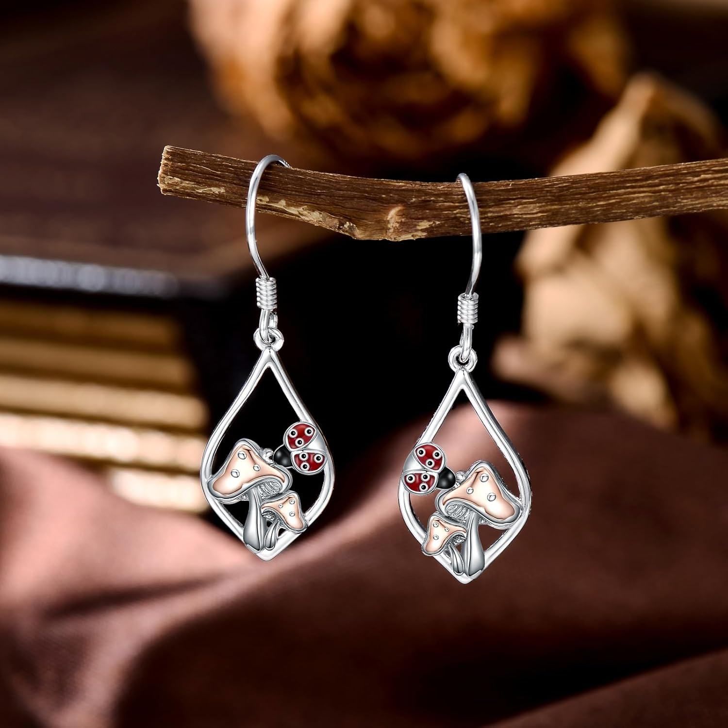 wholesale 925 Sterling Silver Moonstone Starburst Cone Drop Earring-0-3