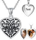 wholesale 925 Sterling Silver Oxidized Heart Shaped Photo Locket Pendant Necklace for Women and Moms-0-0