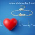 wholesale 14K Gold Infinity Heart Charm Bracelet - Elegant  for Her on Christmas & Birthdays-0-4
