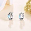 wholesale 925 Sterling Silver Moonstone Celtic Knot Hoop Earrings Oxidized Silver Finish-0-2