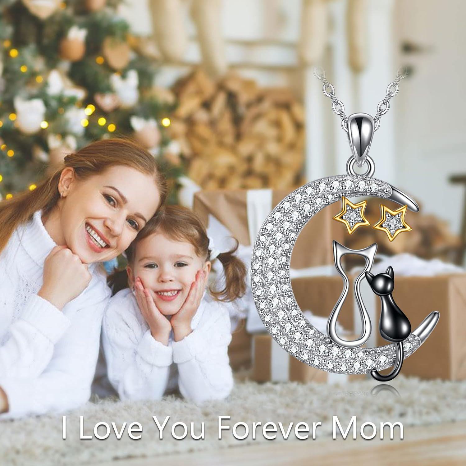 Sterling Silver Stone Cute Animal Necklace Turtle Cat Flamingo Owl Mother Child Mom Gift-0-5
