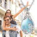 wholesale Sterling Silver Crystal Filigree Teardrop Pendant Necklace-0-13