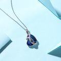 wholesale 925 Sterling Silver Blue Austrian Crystal Heart Cremation Jewelry with Funnel and Sim Card Tool-0-2