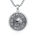 wholesale 925 Sterling Silver Memento Mori Skull Pendant-0-0