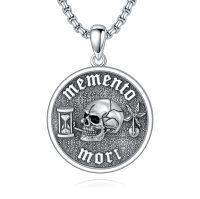 wholesale 925 Sterling Silver Memento Mori Skull Pendant-A01-Memento Mori