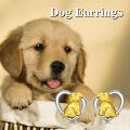 wholesale 925 Sterling Silver Dog in Heart Stud Earrings for Women Gift Ideas-0-5
