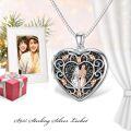 wholesale TOUPOP Locket Necklace Father Daughter Locket Mother Daughter Locket Necklace Sister Locket Family Locket Rose Heart Locket Pendant Necklace S925 Sterling Silver Gift Always In My Heart Locket -0-1