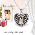 TOUPOP Sterling Silver Rose Heart Locket Necklace Gift Always In My Heart-0-1