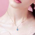 wholesale 925 Sterling Silver Blue Crystal Penguin Pendant Necklace for Women-0-5