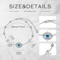 wholesale 925 Sterling Silver Evil Eye Bracelet with Sun and Moon Charms Anniversary Christmas Gifts for Women-0-1