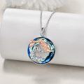 wholesale 925 Sterling Silver Blue Crystal Phoenix Pendant Necklace for Women-0-3