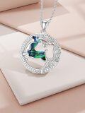 TOUPOP Sterling Silver Reindeer Pendant Christmas Gifts For Women-0-2
