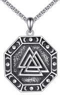 wholesale 925 Sterling Silver Viking Valknut Triangle Pendant Necklace  for Men & Women-0-0