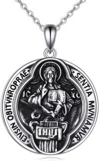 wholesale 925 Sterling Silver Religious Medal Necklace with St. Benedict Pendant - Christian  for Men & Women-St. John the Pioneer Necklace