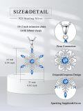 wholesale 925 Sterling Silver Blue Crystal Snowflake Christmas Tree Pendant Necklace-0-5
