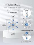 wholesale 925 Sterling Silver Snowflake Pendant With Blue Stones-0-5