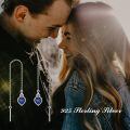 wholesale 925 Sterling Silver Celtic Knot Heart Threader Earrings w 12 Birthstones-0-39