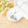 wholesale 925 Sterling Silver Floral Tear Drop Keepsake Pendant Necklaces w/Funnel Set for Women's Memorial Jewelry-0-2