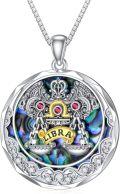 wholesale TOUPOP Libra Zodiac Necklace S925 Sterling Silver Constellation Pendant Astrology Horoscope Jewelry Tourmaline Birthstone Necklace Abalone Jewelry Birthday Gifts For Women -0-0