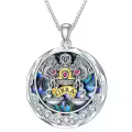 TOUPOP Sterling Silver Tourmaline Libra Zodiac Constellation Pendant Necklace-0-0