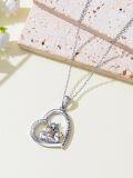wholesale 925 Sterling Silver I Love You Forever Cat and Kitten Heart Pendant Necklace s for Women Mom-0-2