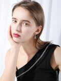 wholesale 925 Sterling Silver White Gold Plated Celtic Knot Lotus Moonstone Drop Earrings-0-3