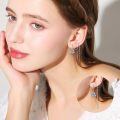 wholesale 925 Sterling Silver CZ Flower and Butterfly Drop Threader Earrings - Elegant Jewelry for Women-0-4