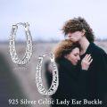 wholesale 925 Sterling Silver Celtic Knot Filigree Huggie Hoop Earrings for Women's Gifts-0-4