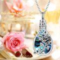 wholesale 925 Sterling Silver Abalone Shell Daffodil Rose Tear Drop Keepsake Urn Necklace for Ashes Memory Jewelry-0-5