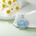 wholesale 925 Sterling Silver Tree of Life Turquoise and Moissanite Heart Pendant with 18 + 2 Extender Chain-0-4