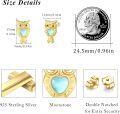 wholesale 925 Sterling Silver Heart-Shaped Owl Stud Earrings - Adorable Animal Jewelry for Women-0-4