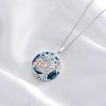 wholesale 925 Sterling Silver & Blue Crystal Tree of Life Sister Necklace – 18\ Rolo Chain, Best Friend Gift for Women, Sensitive Skin Safe-0-3
