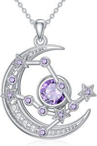 wholesale Sterling Silver Zodiac Constellation Pendant Necklace for Women-6.Gemini(5.21-6.21)-6.Gemini(5.21-6.21)