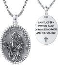 wholesale 925 Sterling Silver St Joseph Pendant Necklace Catholic s for Men & Women-0-0